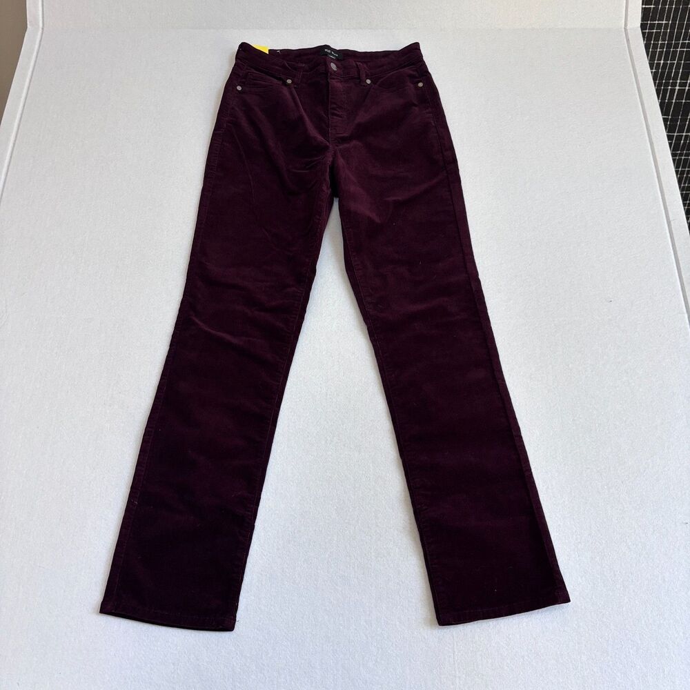 Well Worn Brown Corduroy Straight Leg Pants Womens 6 Burgundy Maroon NWT